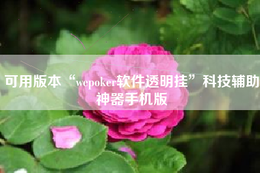 可用版本“wepoker软件透明挂”科技辅助神器手机版