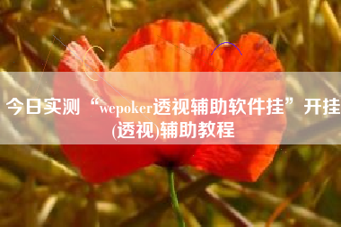 今日实测“wepoker透视辅助软件挂	”开挂(透视)辅助教程