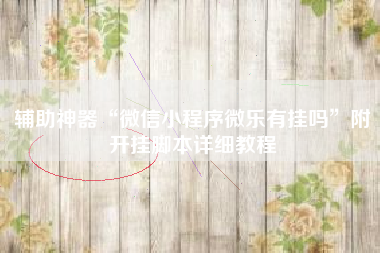 辅助神器“微信小程序微乐有挂吗”附开挂脚本详细教程