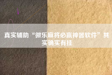 真实辅助“微乐麻将必赢神器软件	”其实确实有挂