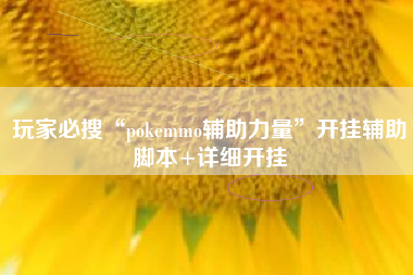 玩家必搜“pokemmo辅助力量”开挂辅助脚本+详细开挂