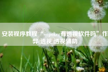 安装程序教程“wepoker有透视软件吗”作弊(透视)透视辅助