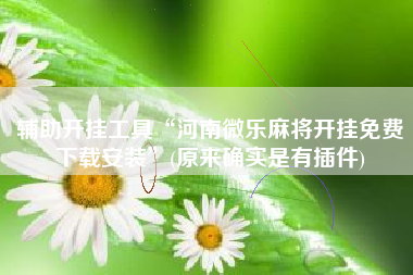 辅助开挂工具“河南微乐麻将开挂免费下载安装”(原来确实是有插件)