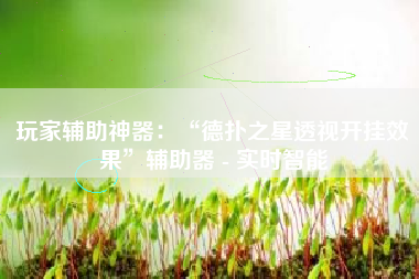 玩家辅助神器：“德扑之星透视开挂效果”辅助器 - 实时智能