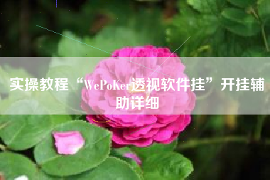 实操教程“WePoKer透视软件挂	”开挂辅助详细
