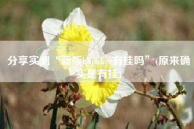 分享实测“新版hhpoker有挂吗”(原来确实是有挂)
