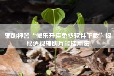 辅助神器“微乐开挂免费软件下载	”揭秘透视辅助万能挂用法