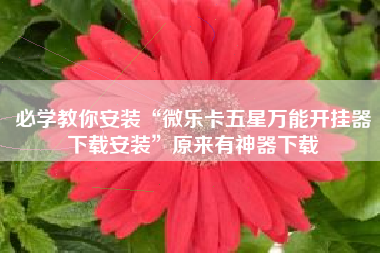 必学教你安装“微乐卡五星万能开挂器下载安装”原来有神器下载