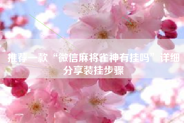 推荐一款“微信麻将雀神有挂吗	”详细分享装挂步骤