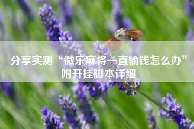 分享实测“微乐麻将一直输钱怎么办”附开挂脚本详细